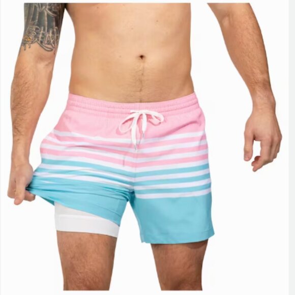 Chubbies Pink Blue Stretch Swim Shorts Size Large NWOT - Picture 2 of 8